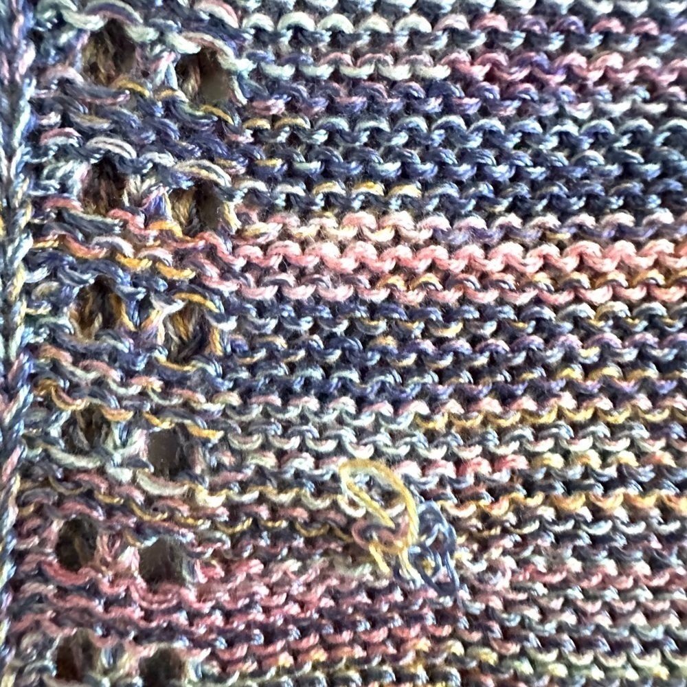 Democracy V-Neck Regular Size S/M Sweater Women's Multicolor Crochet Trim, NEW - Picture 13 of 14